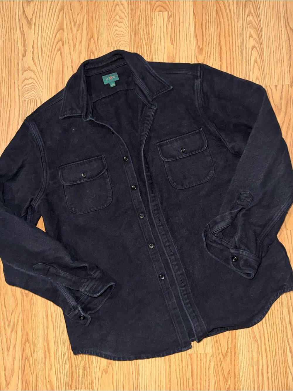J.Crew Faded Black Workwear Shirt Jacket Mens L
